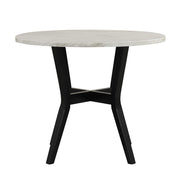 [D536-5PC-Set] Ariana - 5PC Pub Table Set (White & Black), SOLID RUBBER WOOD/ MDF, WHITE / BLACK Box: 1 of 1 Each - D536-5PC-Set