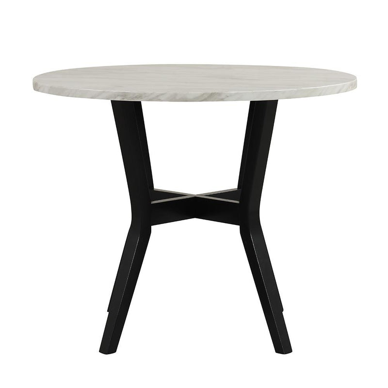 [D536-5PC-Set] Ariana - 5PC Pub Table Set (White & Black), SOLID RUBBER WOOD/ MDF, WHITE / BLACK Box: 1 of 1 Each - D536-5PC-Set