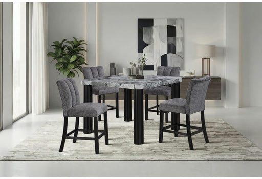 D5473 Bar Table And 6 D06 Bar Stools - D5473BT+D06BS-GRY 7 PC