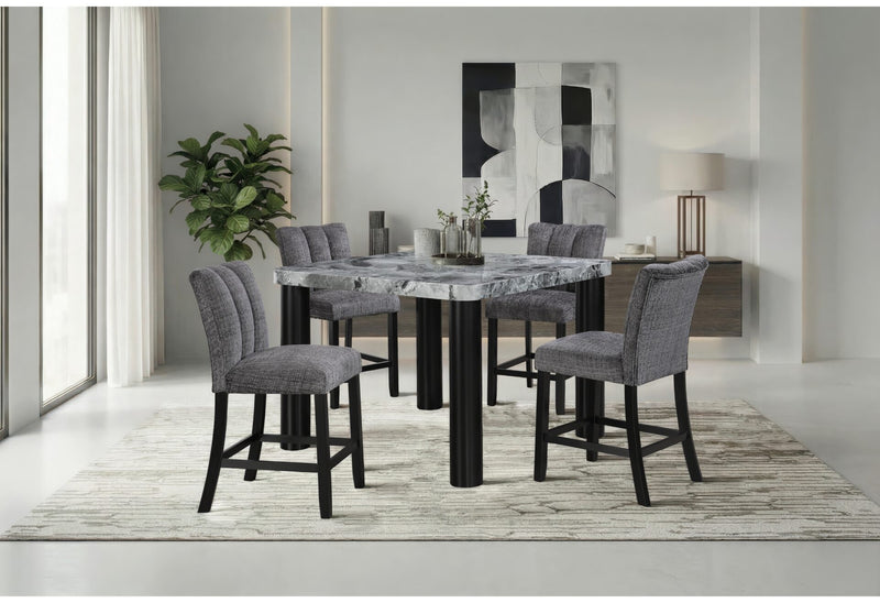 D5473 Bar Table And 8 D06 Bar Stools - D5473BT+D06BS-GRY 9 PC