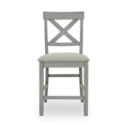 [D574-C] Miral - Pub Chair, Rubber Wood, Fabric, Gray Box: 1 of 1 Box of 2 - D574-C