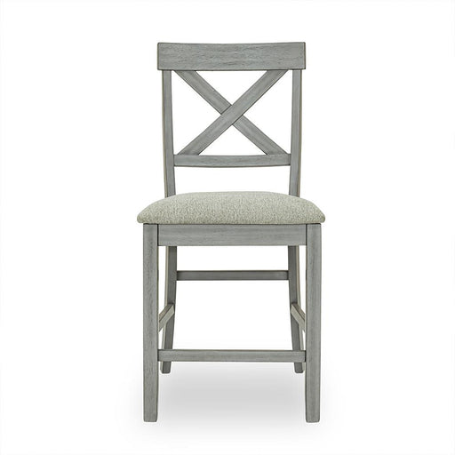 [D574-C] Miral - Pub Chair, Rubber Wood, Fabric, Gray Box: 1 of 1 Box of 2 - D574-C
