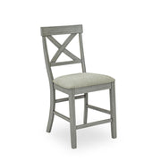 [D574-C] Miral - Pub Chair, Rubber Wood, Fabric, Gray Box: 1 of 1 Box of 2 - D574-C