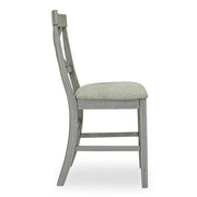 [D574-C] Miral - Pub Chair, Rubber Wood, Fabric, Gray Box: 1 of 1 Box of 2 - D574-C