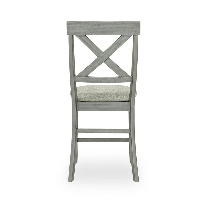 [D574-C] Miral - Pub Chair, Rubber Wood, Fabric, Gray Box: 1 of 1 Box of 2 - D574-C