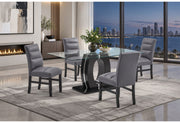 D895 Dining Table With 4 D895 Dining Chairs - D895DT+D895DC-GREY