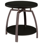 Dacre 3-piece Round Coffee and End Table Set Dark Charcoal - 722208-S3