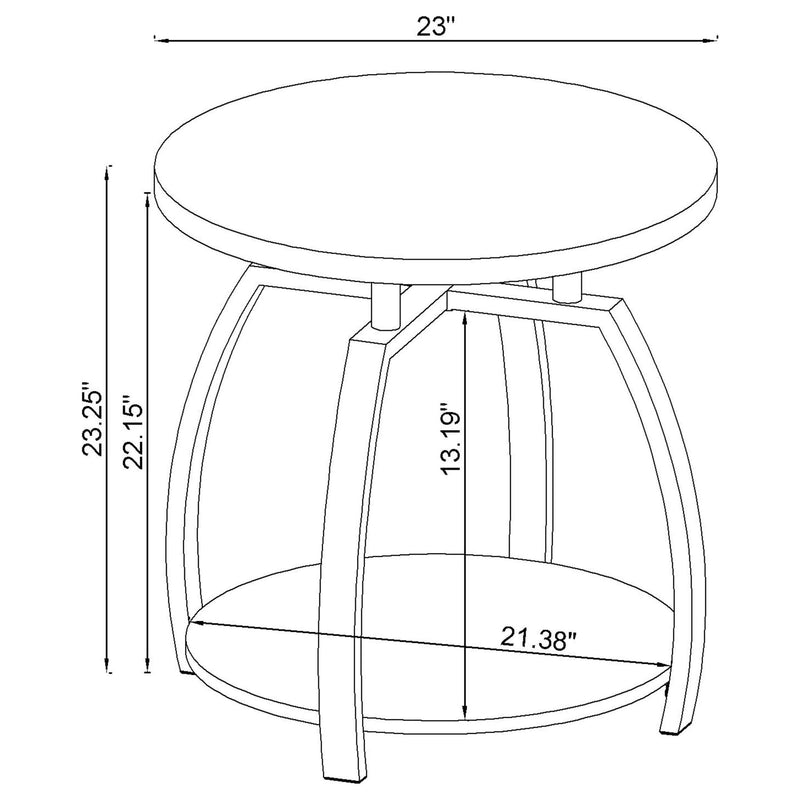 Dacre 3-piece Round Coffee and End Table Set Greige - 720318-S3