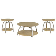 Dacre 3-piece Round Coffee and End Table Set Greige - 720318-S3