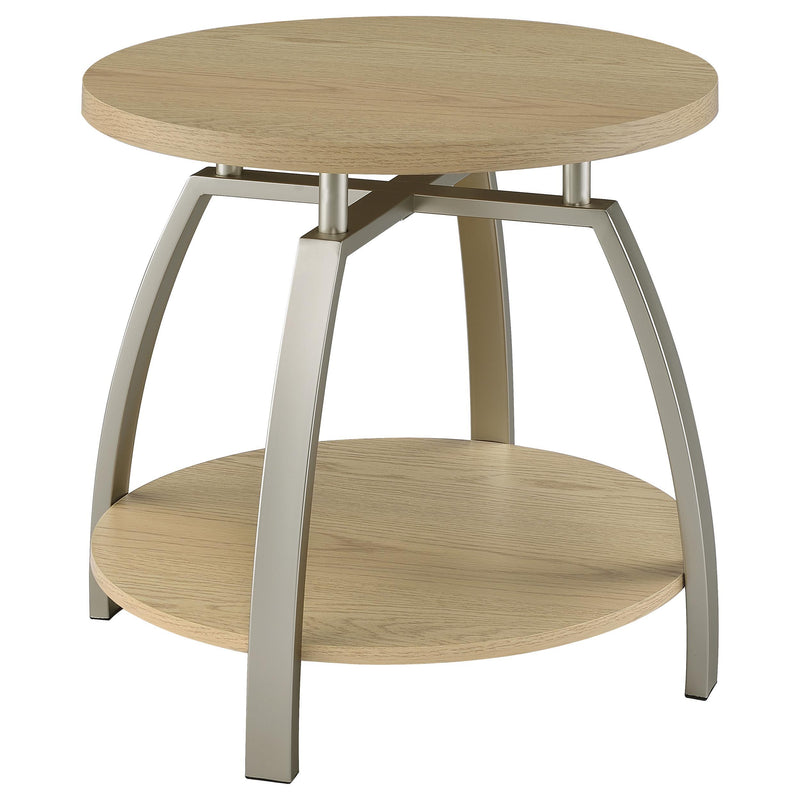 Dacre 3-piece Round Coffee and End Table Set Greige - 720318-S3