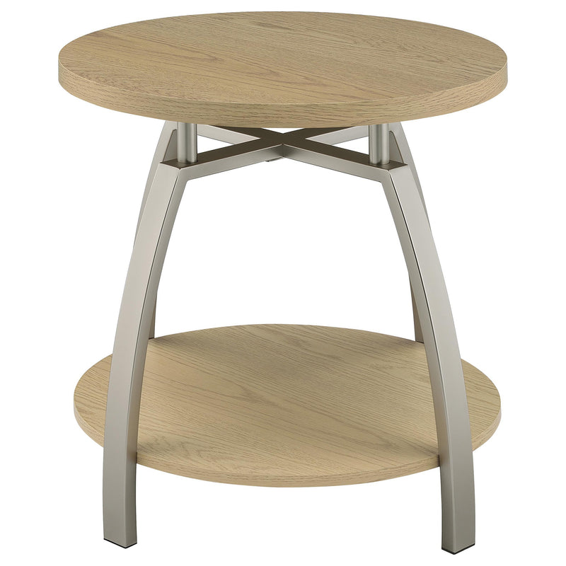 Dacre 3-piece Round Coffee and End Table Set Greige - 720318-S3