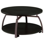 Dacre Round Engineered Wood Top Coffee Table Dark Charcoal - 722208