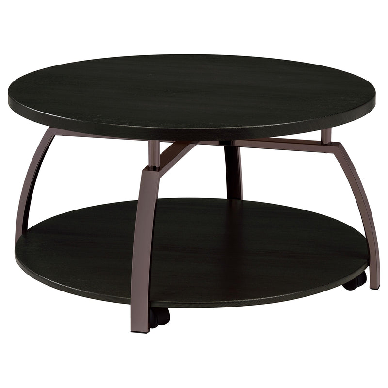 Dacre Round Engineered Wood Top Coffee Table Dark Charcoal - 722208