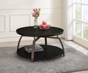 Dacre Round Engineered Wood Top Coffee Table Dark Charcoal - 722208