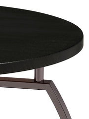 Dacre Round Engineered Wood Top Coffee Table Dark Charcoal - 722208