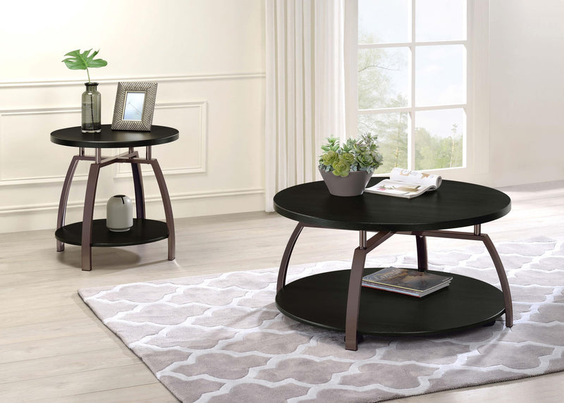 Dacre Round Engineered Wood Top Coffee Table Dark Charcoal - 722208