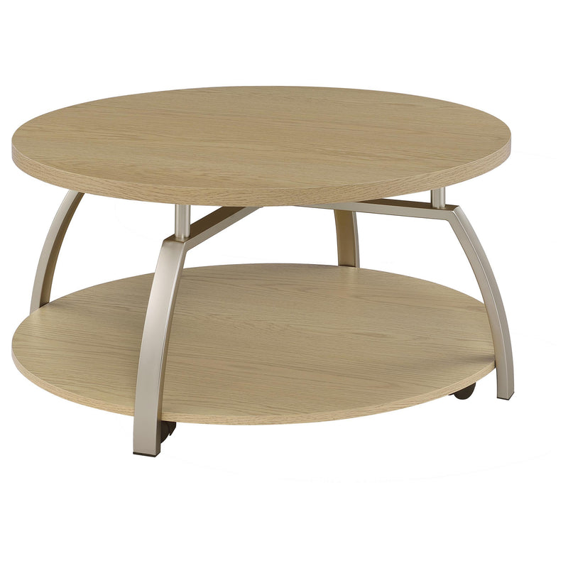 Dacre Round Engineered Wood Top Coffee Table Greige - 720318