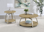 Dacre Round Engineered Wood Top Coffee Table Greige - 720318