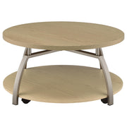 Dacre Round Engineered Wood Top Coffee Table Greige - 720318