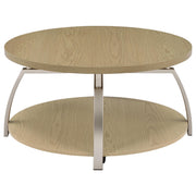 Dacre Round Engineered Wood Top Coffee Table Greige - 720318