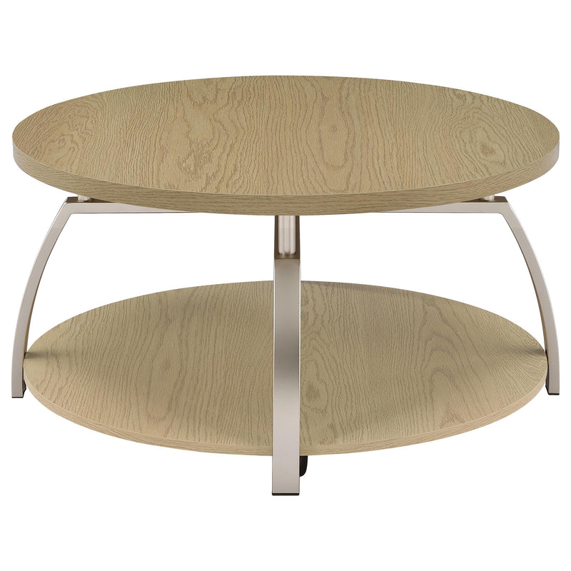 Dacre Round Engineered Wood Top Coffee Table Greige - 720318