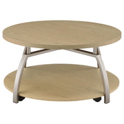 Dacre Round Engineered Wood Top Coffee Table Greige - 720318