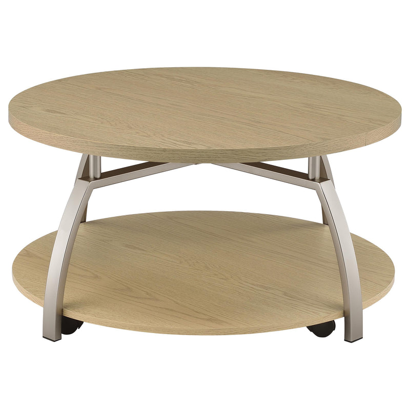 Dacre Round Engineered Wood Top Coffee Table Greige - 720318