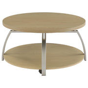 Dacre Round Engineered Wood Top Coffee Table Greige - 720318