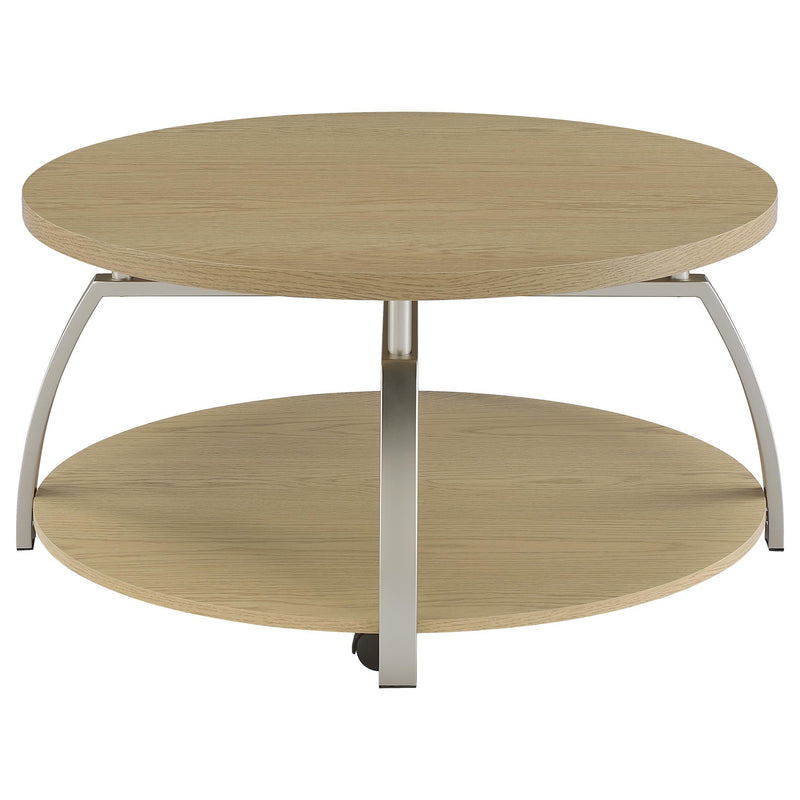 Dacre Round Engineered Wood Top Coffee Table Greige - 720318