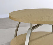 Dacre Round Engineered Wood Top Coffee Table Greige - 720318