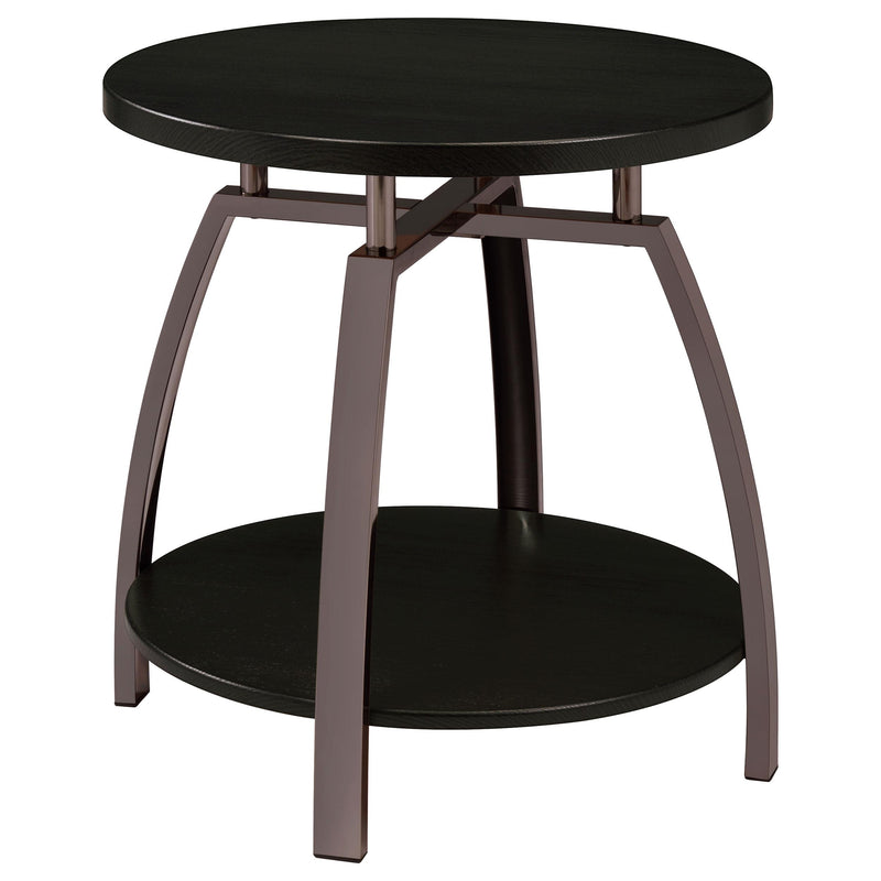 Dacre Round Engineered Wood Top Side End Table Dark Charcoal - 722207