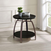 Dacre Round Engineered Wood Top Side End Table Dark Charcoal - 722207