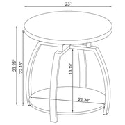 Dacre Round Engineered Wood Top Side End Table Dark Charcoal - 722207