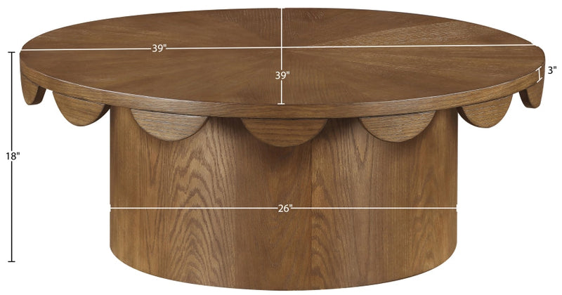 Dahlia Oak Veneer Coffee Table in Brown - 99094Brown-CT