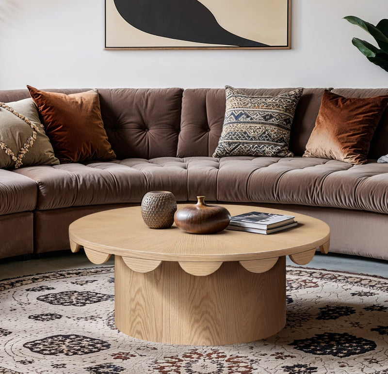 Dahlia Oak Veneer Coffee Table in Natural - 99094Natural-CT