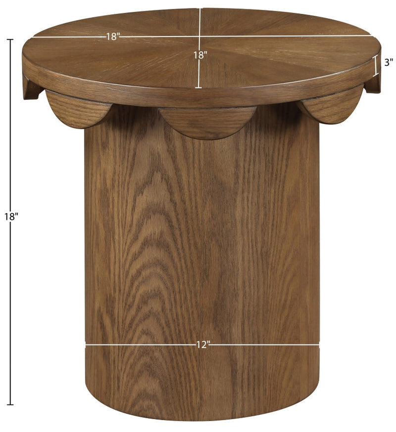 Dahlia Oak Veneer End Table in Brown - 99094Brown-ET