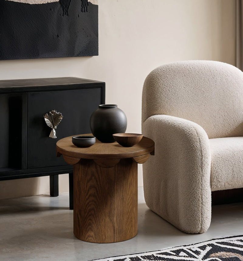 Dahlia Oak Veneer End Table in Brown - 99094Brown-ET
