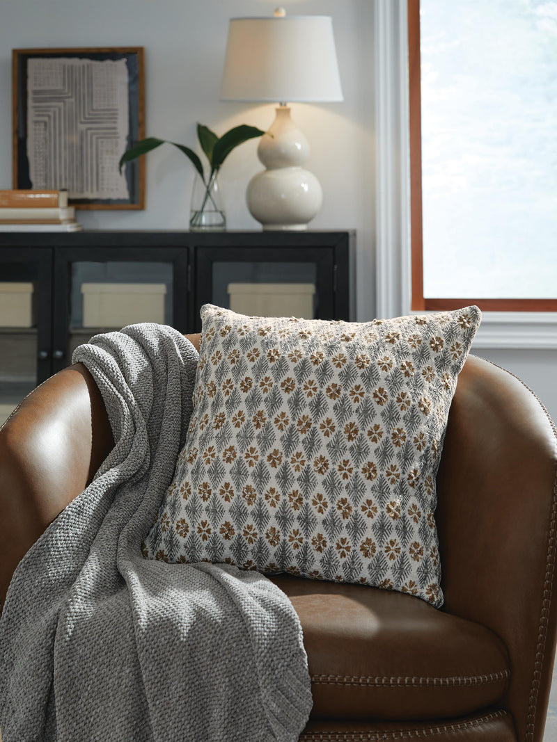 Dainwick White/Gray/Brown Pillow - A1001102P