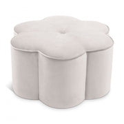 Daisy Velvet Upholstered Ottoman in Cream - 172Cream