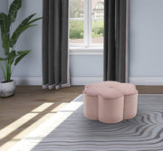 Daisy Velvet Upholstered Ottoman in Pink - 172Pink