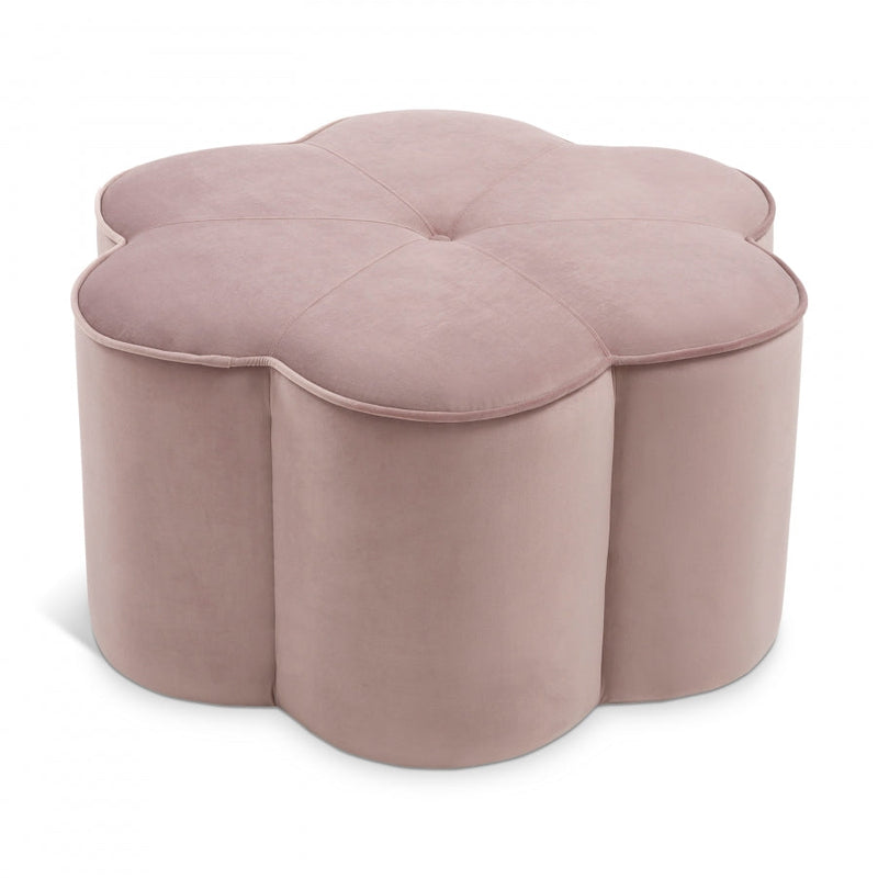 Daisy Velvet Upholstered Ottoman in Pink - 172Pink