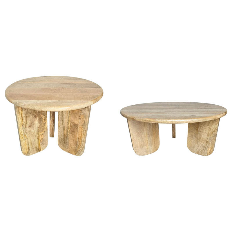 Dale 2-Piece Round Mango Wood Coffee and End Table Set Natural Mango - 722548-S2