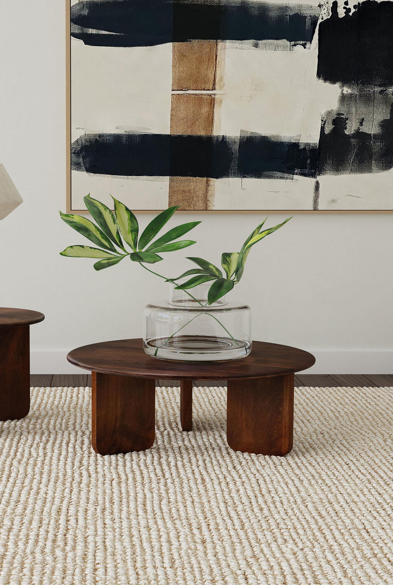 Dale Round Solid Mango Wood Coffee Table Brown - 721998