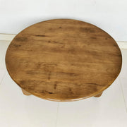 Dale Sculptural Round Solid Mango Wood Coffee Table Honey Mango - 736078