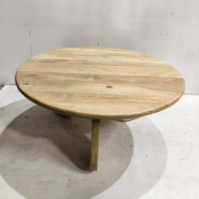 Dale Sculptural Round Solid Mango Wood Coffee Table Natural Mango - 722548