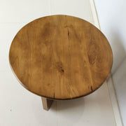Dale Sculptural Round Solid Mango Wood End Table Honey Mango - 736077