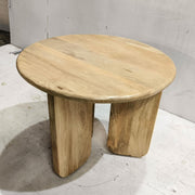 Dale Sculptural Round Solid Mango Wood End Table Natural Mango - 722547