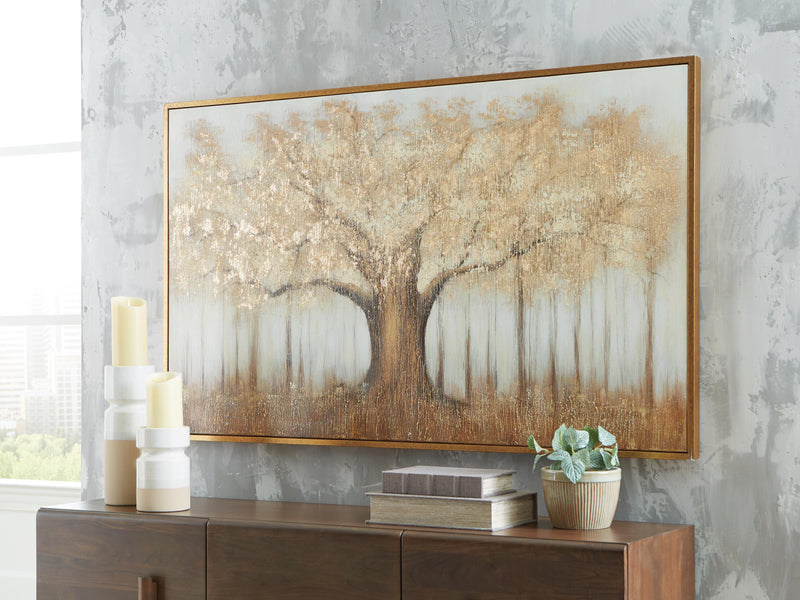 Dalewick Brown/Gray/Gold Finish Wall Art - A8000448