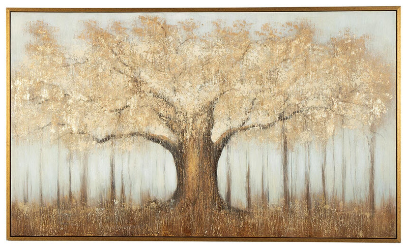 Dalewick Brown/Gray/Gold Finish Wall Art - A8000448