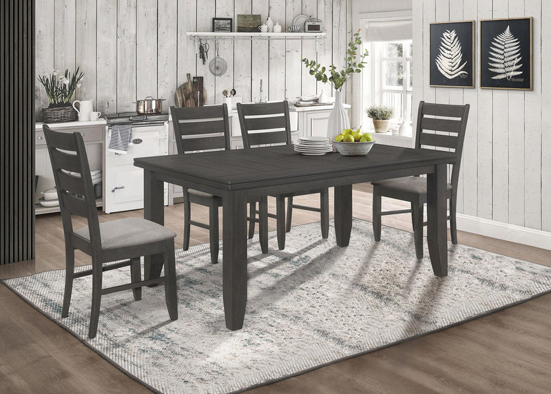 Dalila 5-piece Rectangular Dining Table Set Dark Grey - 102721GRY-S5